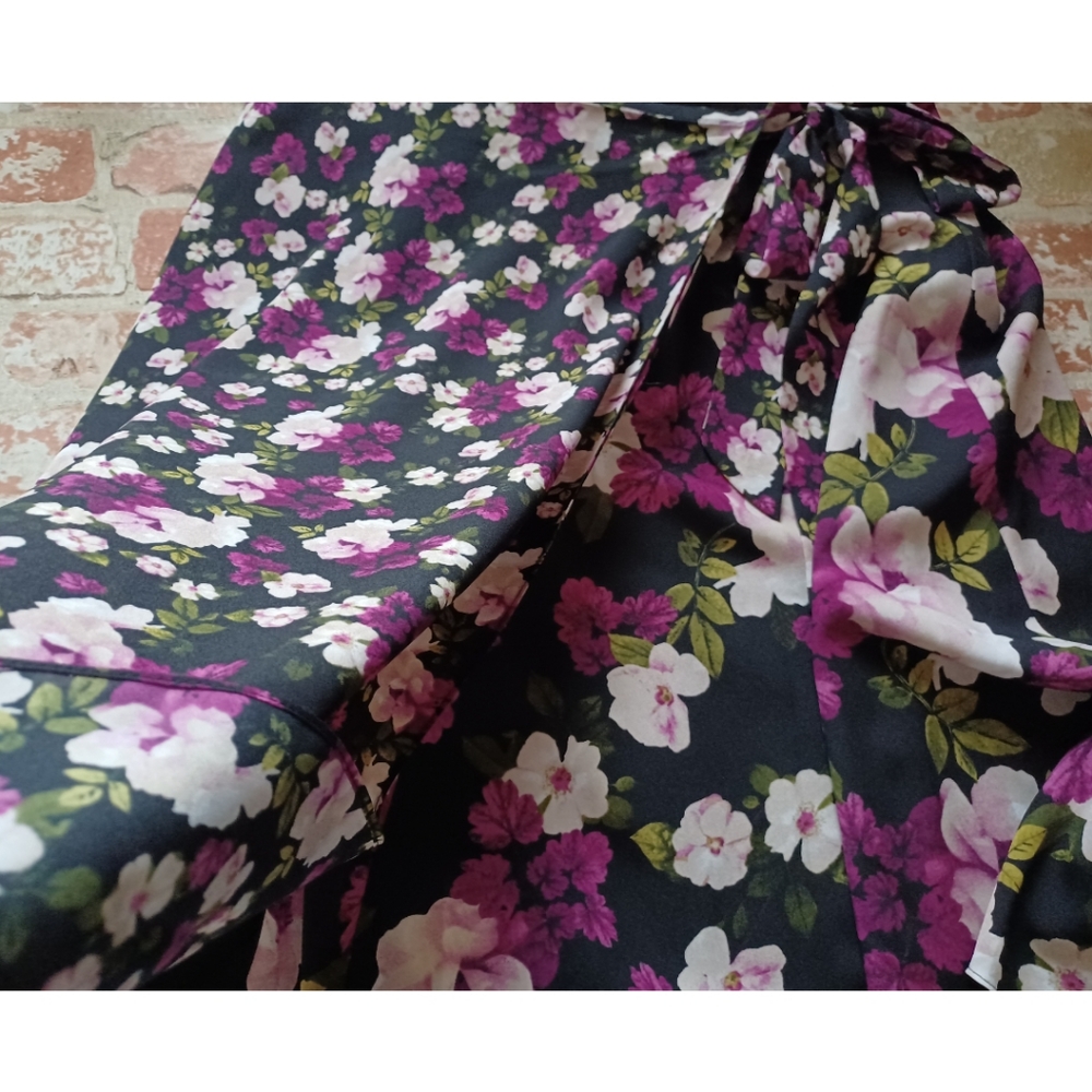 🥰HP🥰Calvin Klein Women's Black Plus Size Floral-Print Wrap Skirt - Picture 8 of 15